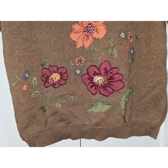 Alfred Dunner Embroidered Floral Sweater Top - Petite XL - Picture 6 of 12